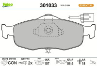 Kit de plaquettes de frein, frein à disque FIRST 301033 Valeo