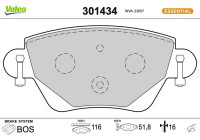 Kit de plaquettes de frein, frein à disque FIRST 301434 Valeo