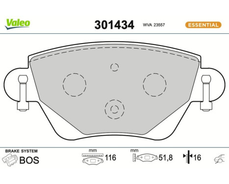 Kit de plaquettes de frein, frein à disque FIRST 301434 Valeo