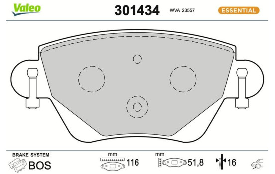 Kit de plaquettes de frein, frein à disque FIRST 301434 Valeo
