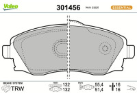 Kit de plaquettes de frein, frein à disque FIRST 301456 Valeo