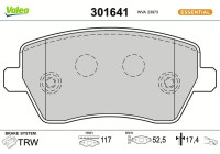 Kit de plaquettes de frein, frein à disque FIRST 301641 Valeo