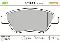 Kit de plaquettes de frein, frein à disque FIRST 301913 Valeo