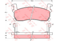Kit de plaquettes de frein, frein à disque GDB1004 TRW