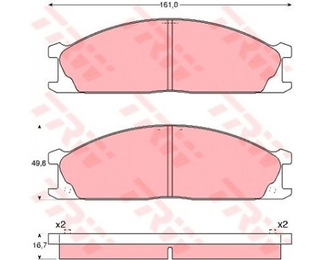 Kit de plaquettes de frein, frein à disque GDB1017 TRW