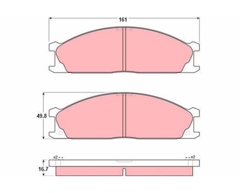 Kit de plaquettes de frein, frein à disque GDB1017 TRW, Image 2