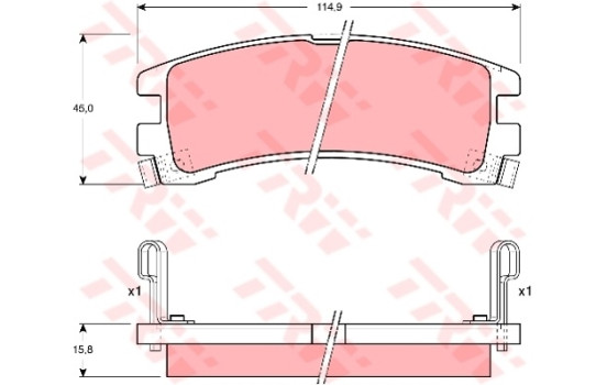 Kit de plaquettes de frein, frein à disque GDB1018 TRW