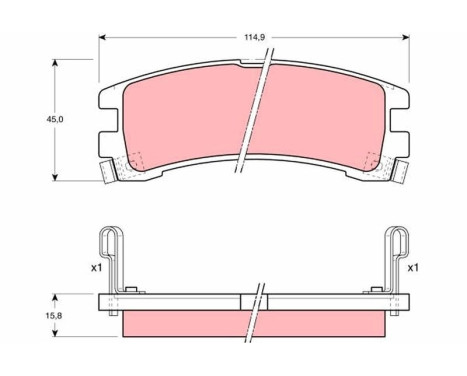 Kit de plaquettes de frein, frein à disque GDB1018 TRW, Image 2