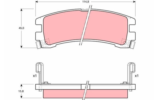 Kit de plaquettes de frein, frein à disque GDB1018 TRW, Image 2