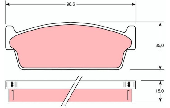 Kit de plaquettes de frein, frein à disque GDB1021 TRW, Image 2
