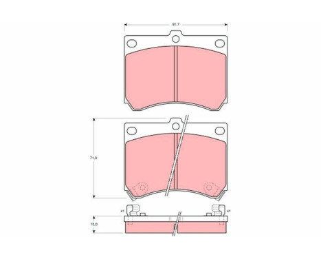 Kit de plaquettes de frein, frein à disque GDB1029 TRW, Image 2