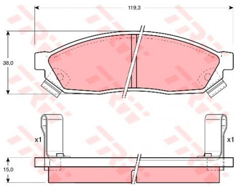 Kit de plaquettes de frein, frein à disque GDB1038 TRW