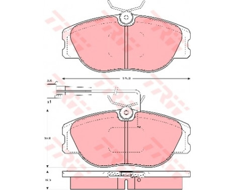 Kit de plaquettes de frein, frein à disque GDB1052 TRW