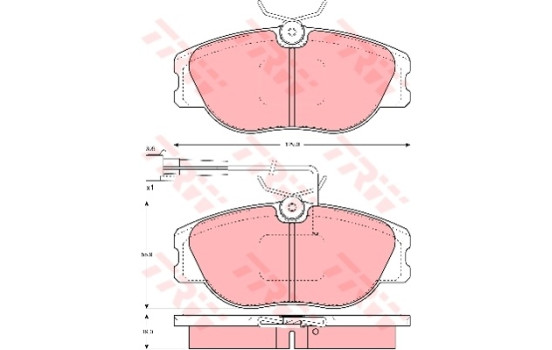 Kit de plaquettes de frein, frein à disque GDB1052 TRW