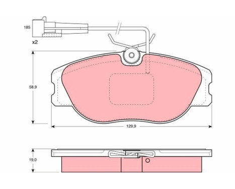 Kit de plaquettes de frein, frein à disque GDB1058 TRW, Image 2