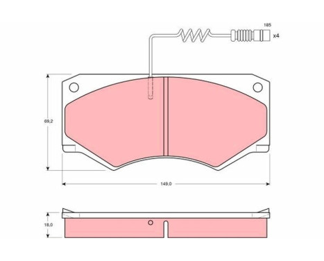 Kit de plaquettes de frein, frein à disque GDB1067 TRW, Image 2