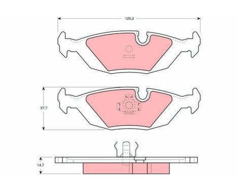 Kit de plaquettes de frein, frein à disque GDB1068 TRW, Image 2