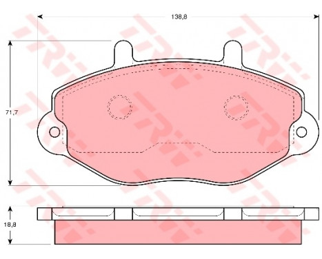 Kit de plaquettes de frein, frein à disque GDB1080 TRW