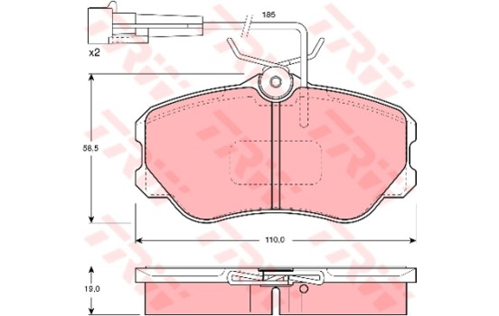 Kit de plaquettes de frein, frein à disque GDB1095 TRW