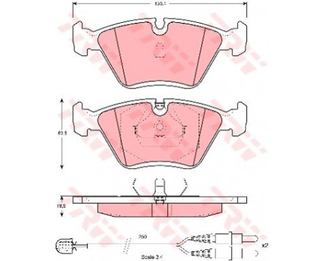 Kit de plaquettes de frein, frein à disque GDB1098 TRW