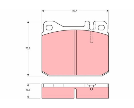 Kit de plaquettes de frein, frein à disque GDB1103 TRW, Image 2