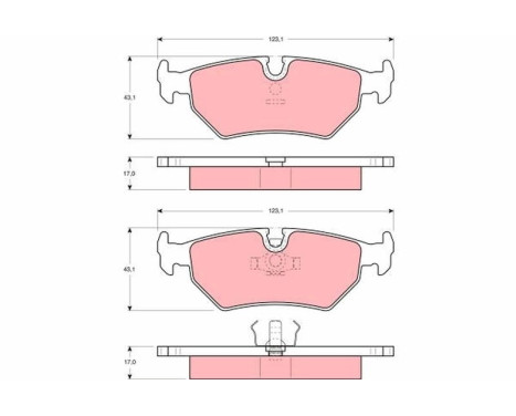 Kit de plaquettes de frein, frein à disque GDB1109 TRW, Image 2