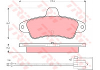 Kit de plaquettes de frein, frein à disque GDB1112 TRW