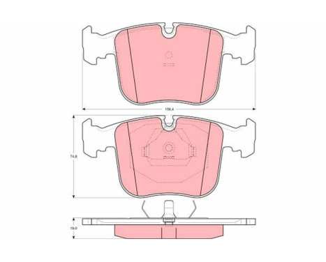 Kit de plaquettes de frein, frein à disque GDB1118 TRW, Image 2