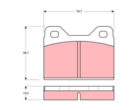 Kit de plaquettes de frein, frein à disque GDB112 TRW