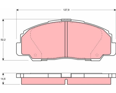 Kit de plaquettes de frein, frein à disque GDB1135 TRW, Image 2