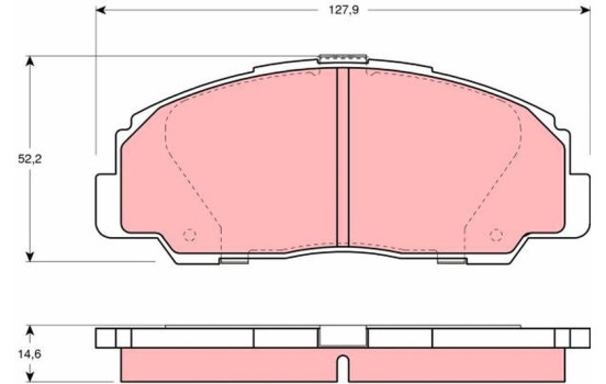 Kit de plaquettes de frein, frein à disque GDB1135 TRW, Image 2