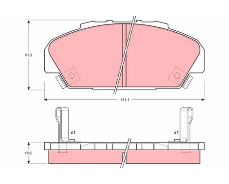 Kit de plaquettes de frein, frein à disque GDB1137 TRW, Image 2