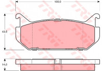 Kit de plaquettes de frein, frein à disque GDB1140 TRW