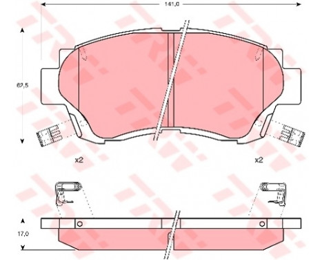 Kit de plaquettes de frein, frein à disque GDB1142 TRW