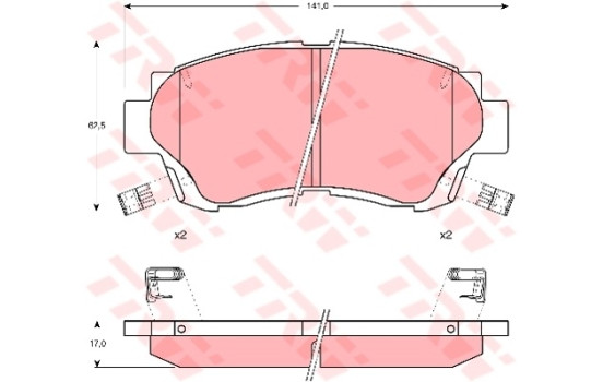 Kit de plaquettes de frein, frein à disque GDB1142 TRW