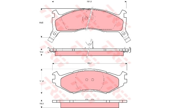 Kit de plaquettes de frein, frein à disque GDB1158 TRW