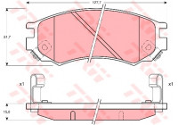 Kit de plaquettes de frein, frein à disque GDB1175 TRW