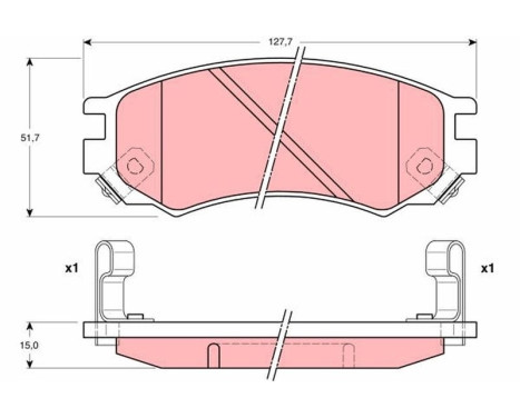 Kit de plaquettes de frein, frein à disque GDB1175 TRW, Image 2