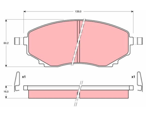 Kit de plaquettes de frein, frein à disque GDB1177 TRW, Image 2