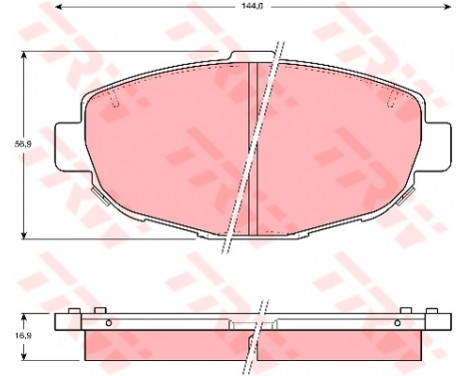 Kit de plaquettes de frein, frein à disque GDB1184 TRW