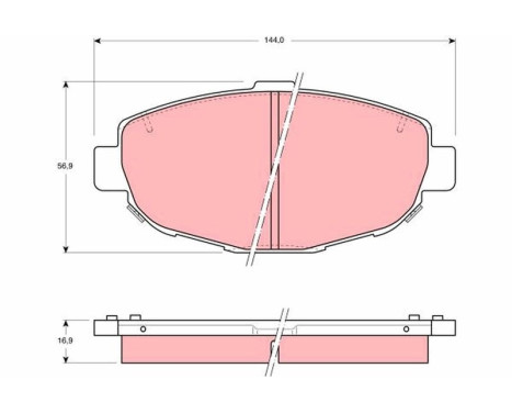 Kit de plaquettes de frein, frein à disque GDB1184 TRW, Image 2