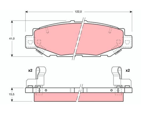 Kit de plaquettes de frein, frein à disque GDB1185 TRW, Image 2