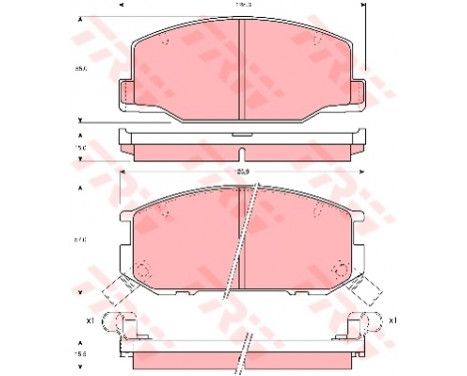 Kit de plaquettes de frein, frein à disque GDB1190 TRW