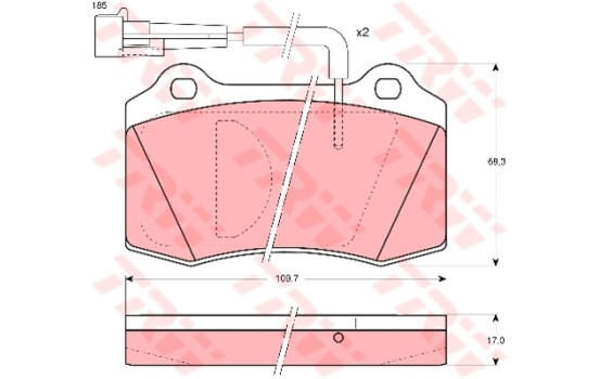 Kit de plaquettes de frein, frein à disque GDB1191 TRW