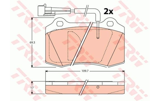 Kit de plaquettes de frein, frein à disque GDB1191 TRW, Image 2