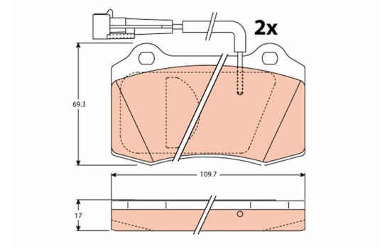 Kit de plaquettes de frein, frein à disque GDB1191 TRW, Image 3
