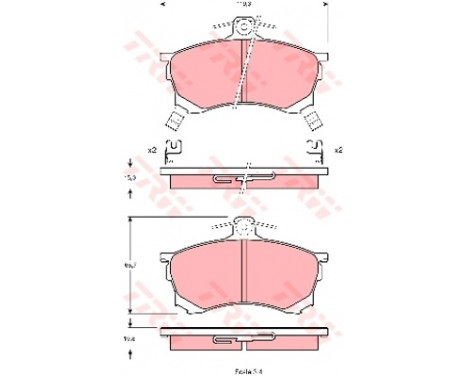 Kit de plaquettes de frein, frein à disque GDB1197 TRW