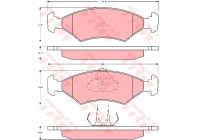 Kit de plaquettes de frein, frein à disque GDB1222 TRW