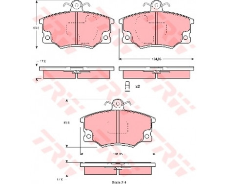 Kit de plaquettes de frein, frein à disque GDB1223 TRW