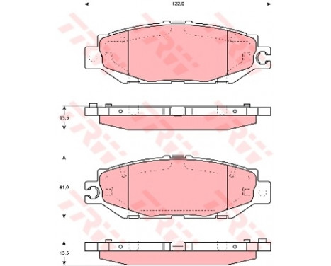 Kit de plaquettes de frein, frein à disque GDB1240 TRW